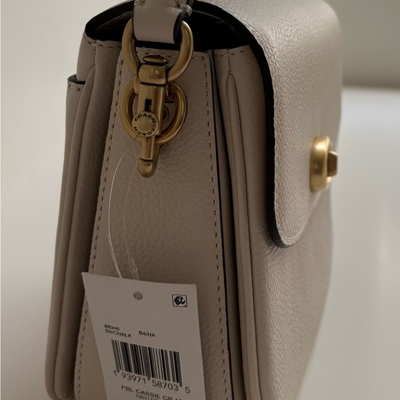 Coach Cassie Crossbody Bag Chalk Pebbled Leather Brass hardware - Picture 9 of 11